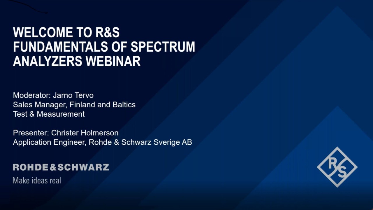 Introduction to Rohde & Schwarz Fundamentals of Spectrum Analyzers Introduction to Rohde & Schwarz Fundamentals of Spectrum Analyzers