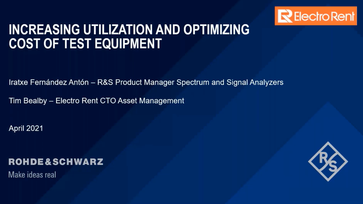 Webinar: Increasing utilization and optimizing cost of test equipment